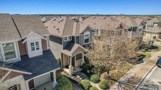 aerial view with a residential view