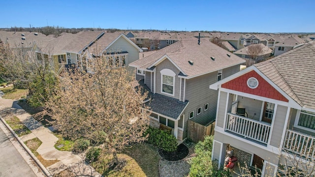 bird's eye view featuring a residential view