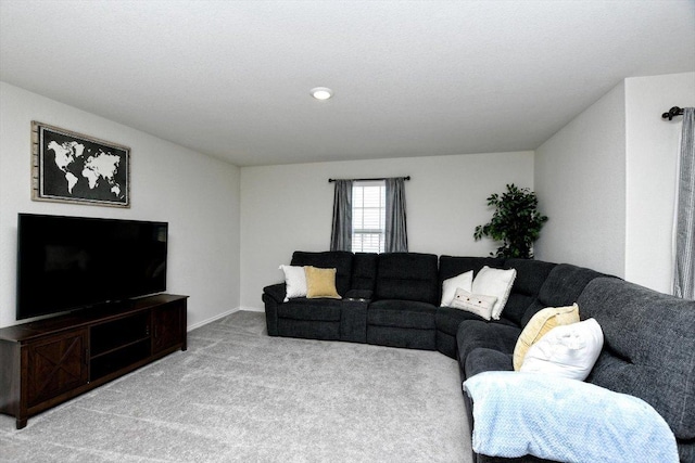 living room with carpet