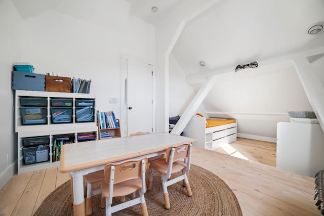 office featuring wood finished floors and baseboards