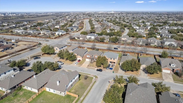 aerial view with a residential view