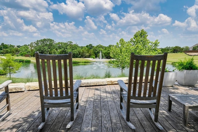 exterior space featuring a water view