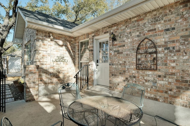 view of patio with outdoor dining area