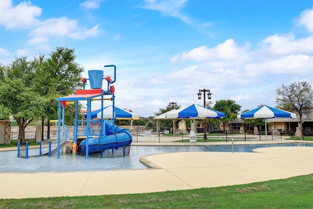 community playground with fence