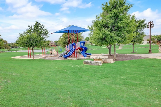 communal playground with a yard