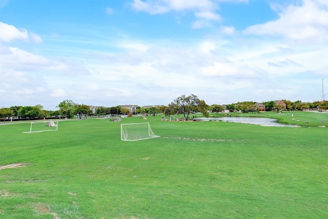 view of property's community with a water view