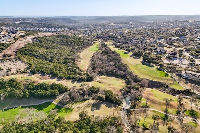 aerial view featuring golf course view