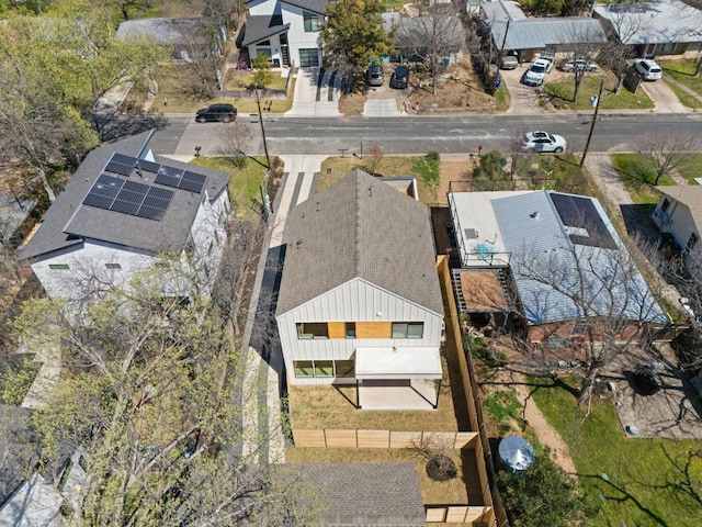 bird's eye view with a residential view