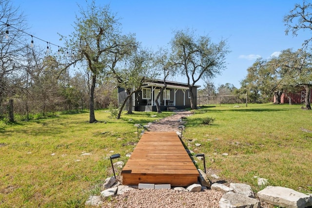 view of yard with fence