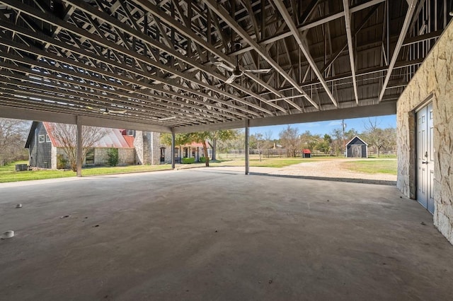 exterior space with a carport