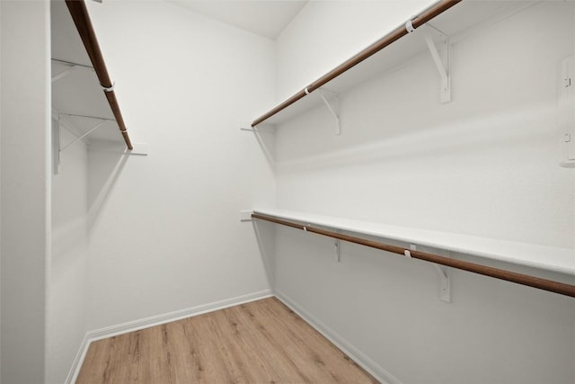 walk in closet featuring light wood-style floors