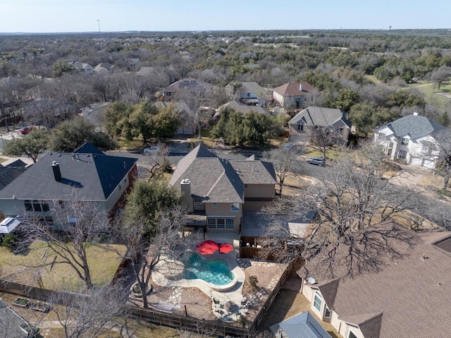 drone / aerial view with a residential view