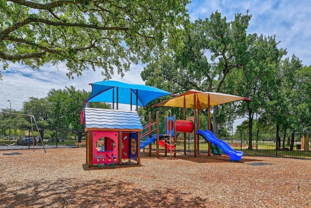 communal playground with fence