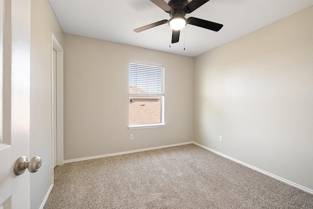 100 Snowy Egret Ln, Leander, TX 78641 - spare room featuring carpet floors, baseboards, and a ceiling fan