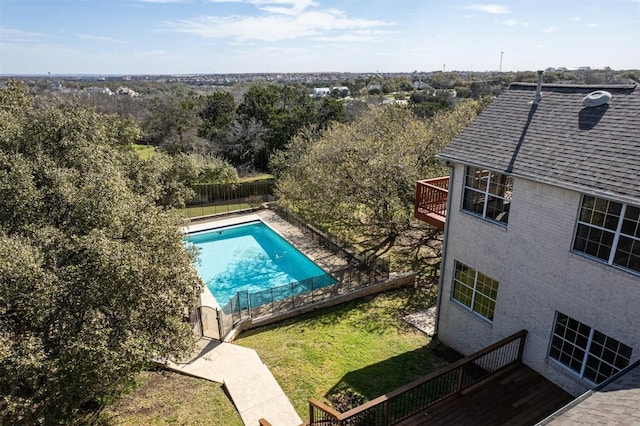 view of pool with a fenced in pool and a fenced backyard