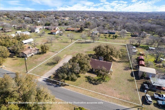 aerial view with a rural view