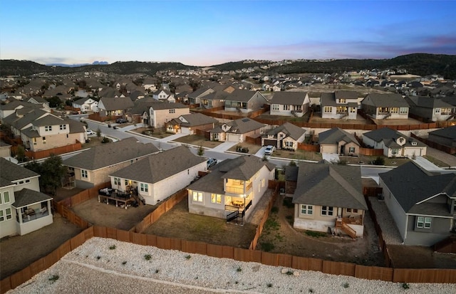 bird's eye view featuring a residential view