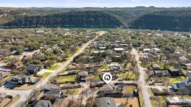 10804 Rush Rd Unit 2, Austin, TX 78732 - aerial view of property and surrounding area with nearby suburban area and a mountain backdrop