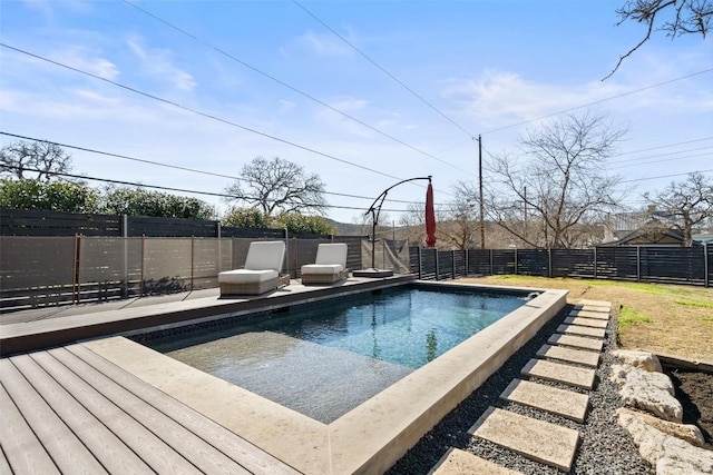 10804 Rush Rd Unit 2, Austin, TX 78732 - view of pool with a fenced backyard and a wooden deck