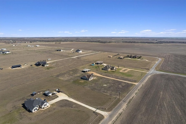 bird's eye view with a rural view