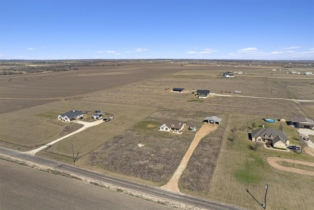 drone / aerial view with a rural view