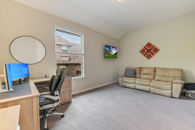 250 Nantucket Cir, Austin, TX 78737 - carpeted office space featuring lofted ceiling and baseboards