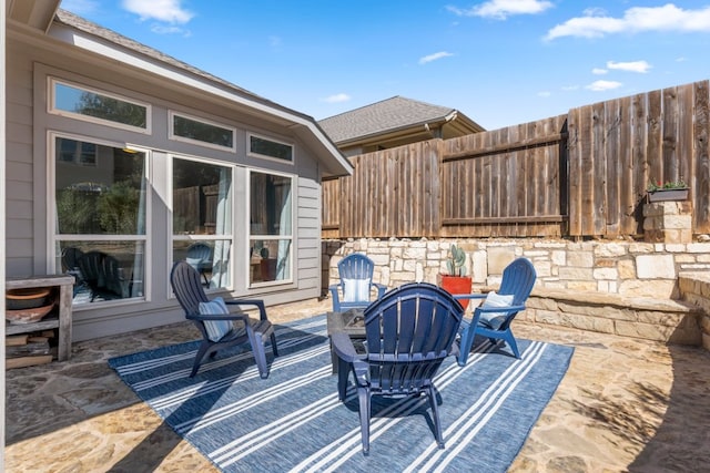 view of patio with fence