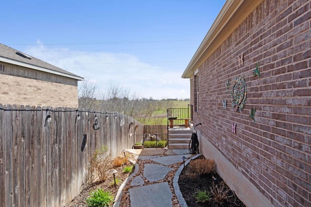 view of yard featuring fence