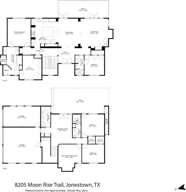 8205 Moon Rise Trl, Jonestown, TX 78645 - floor plan / room layout
