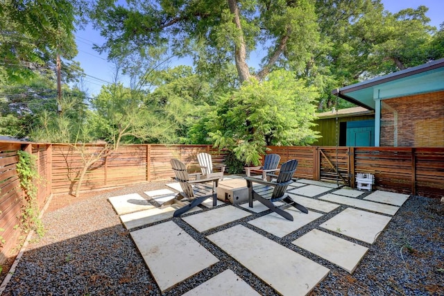 view of patio with a fenced backyard