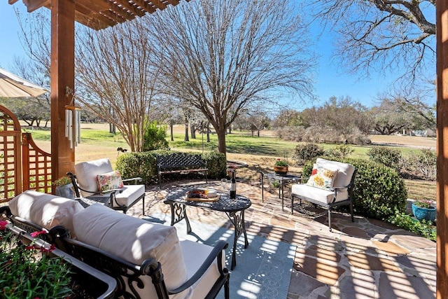 view of patio / terrace featuring an outdoor hangout area