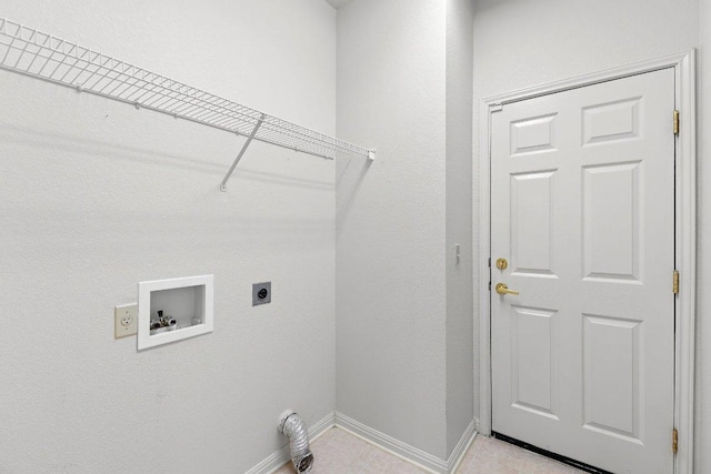 laundry room with washer hookup, laundry area, baseboards, and hookup for an electric dryer