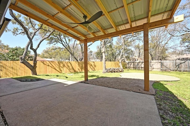 view of patio with a fenced backyard