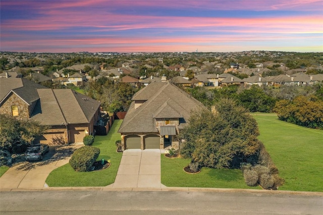 aerial view featuring a residential view