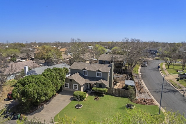 aerial view featuring a residential view