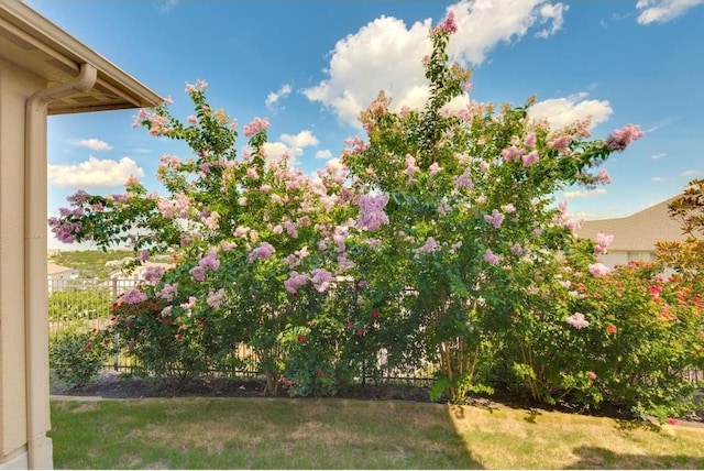 view of yard featuring fence