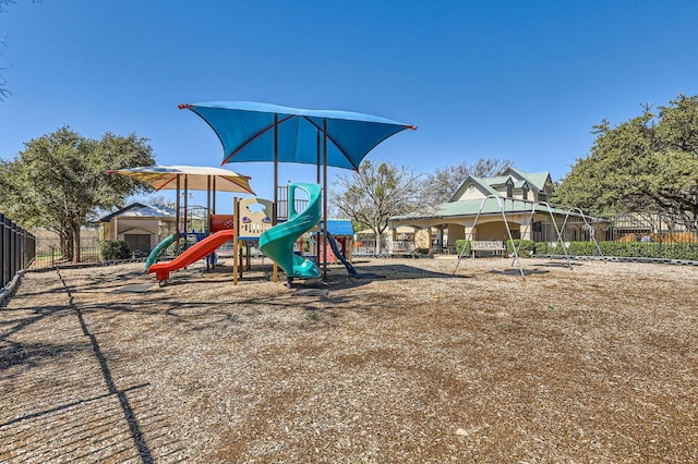 communal playground with fence