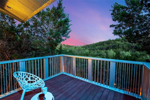 view of deck at dusk