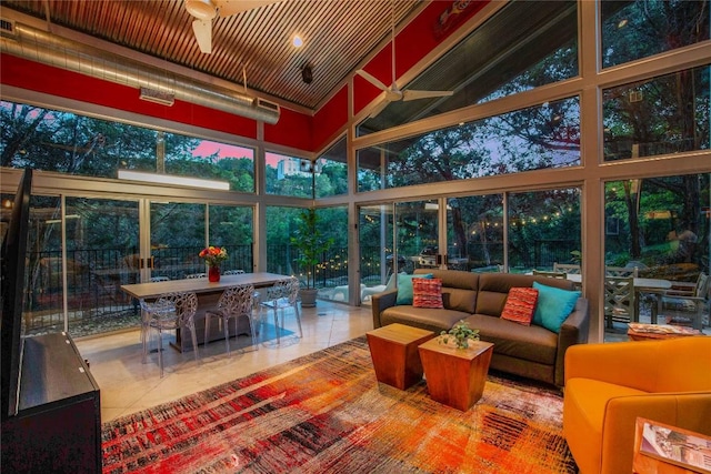 view of sunroom