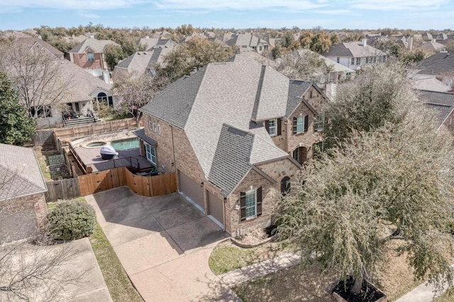 bird's eye view featuring a residential view