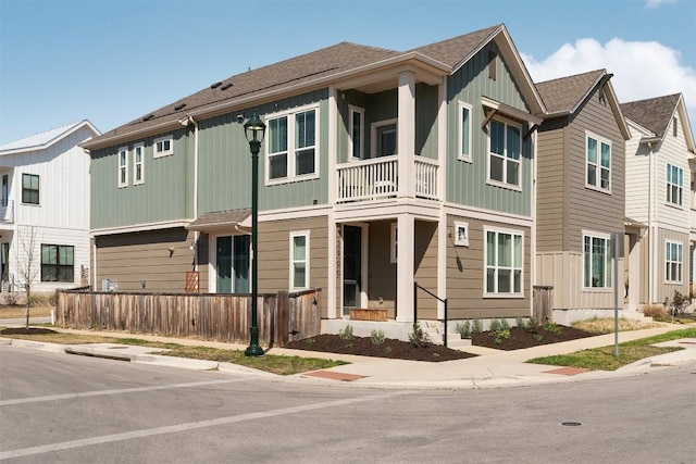 view of property with a residential view