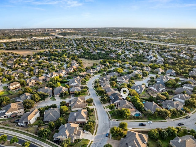 bird's eye view with a residential view