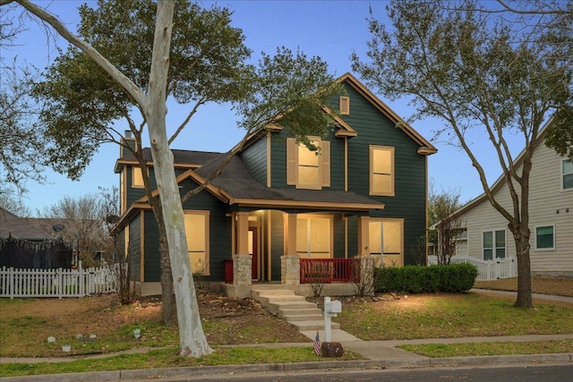 157 Mcgarity, Kyle, TX 78640 - traditional-style house with covered porch and a chimney