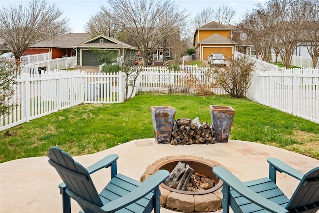 157 Mcgarity, Kyle, TX 78640 - view of patio / terrace with a fire pit