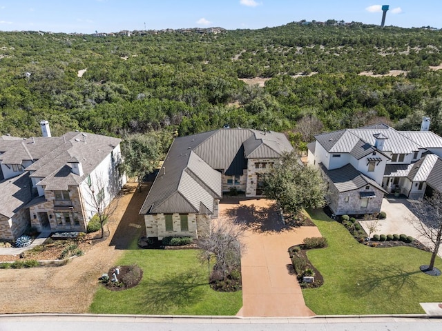 908 Crestone Stream Dr, Austin, TX 78738 - aerial perspective of suburban area featuring a heavily wooded area