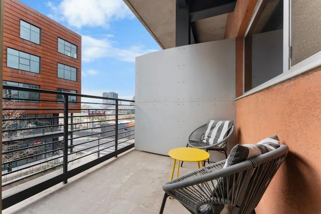 balcony with a view of city