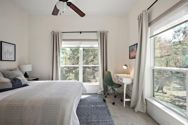 bedroom featuring a ceiling fan