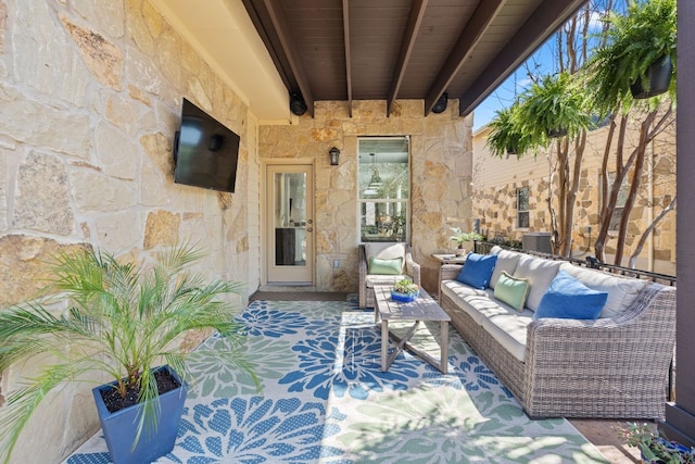 view of patio featuring outdoor lounge area