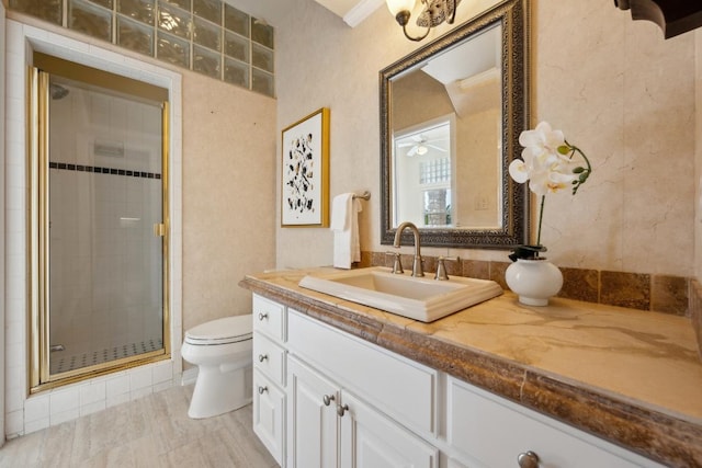 9907 Spicewood Mesa, Austin, TX 78759 - full bathroom featuring vanity and a shower stall