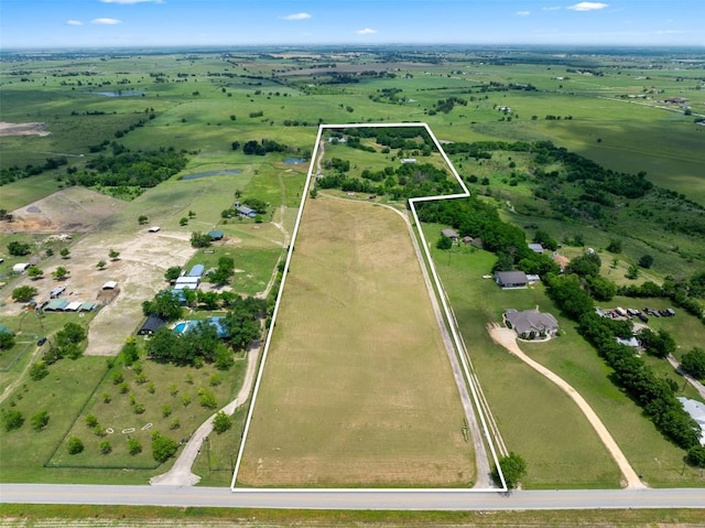 drone / aerial view with a rural view